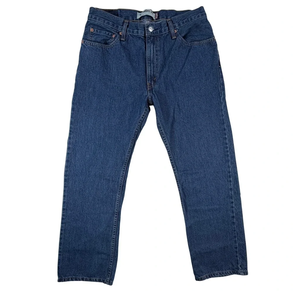 Y2K Levis‎ 505 Straight Fit Mens 32x30 Blue Denim Jeans Medium Wash Zip Fly